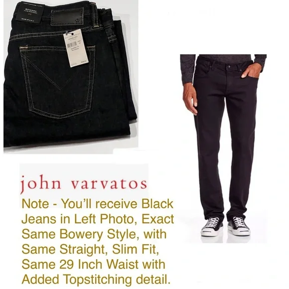 John Varvatos, 29” Waist, Men’s, Black Jeans, Straight Leg, Slim, Designer, NWT! - Picture 11 of 12